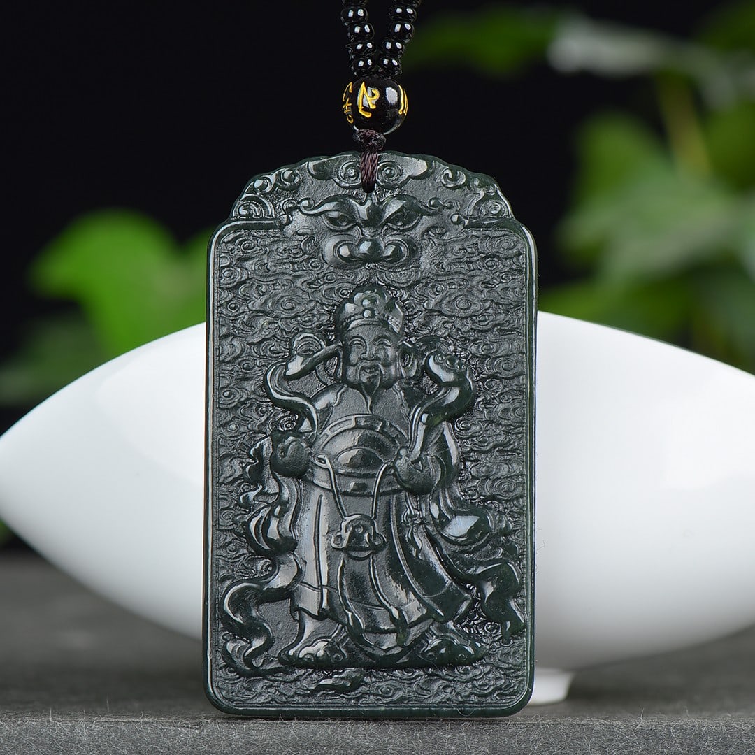 An Exquisite Sapphire Auspicious Cloud and Mammon Pattern Pendant: An Exquisite Sapphire Auspicious Cloud and Mammon Pattern Pendant,Size:39mmx66mm