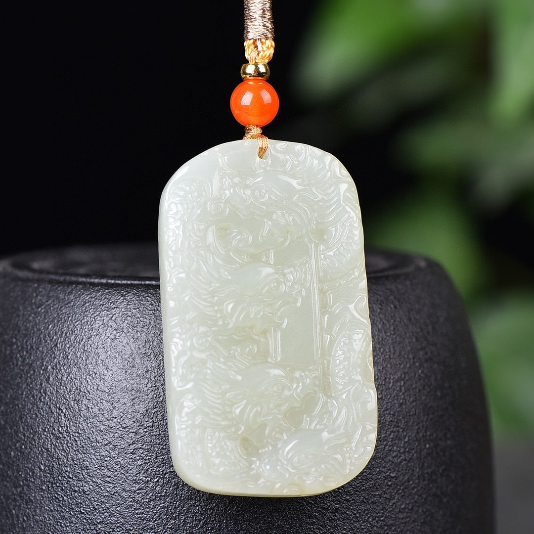 An Exquisite White Jade Dragon Pattern Pendant - 2