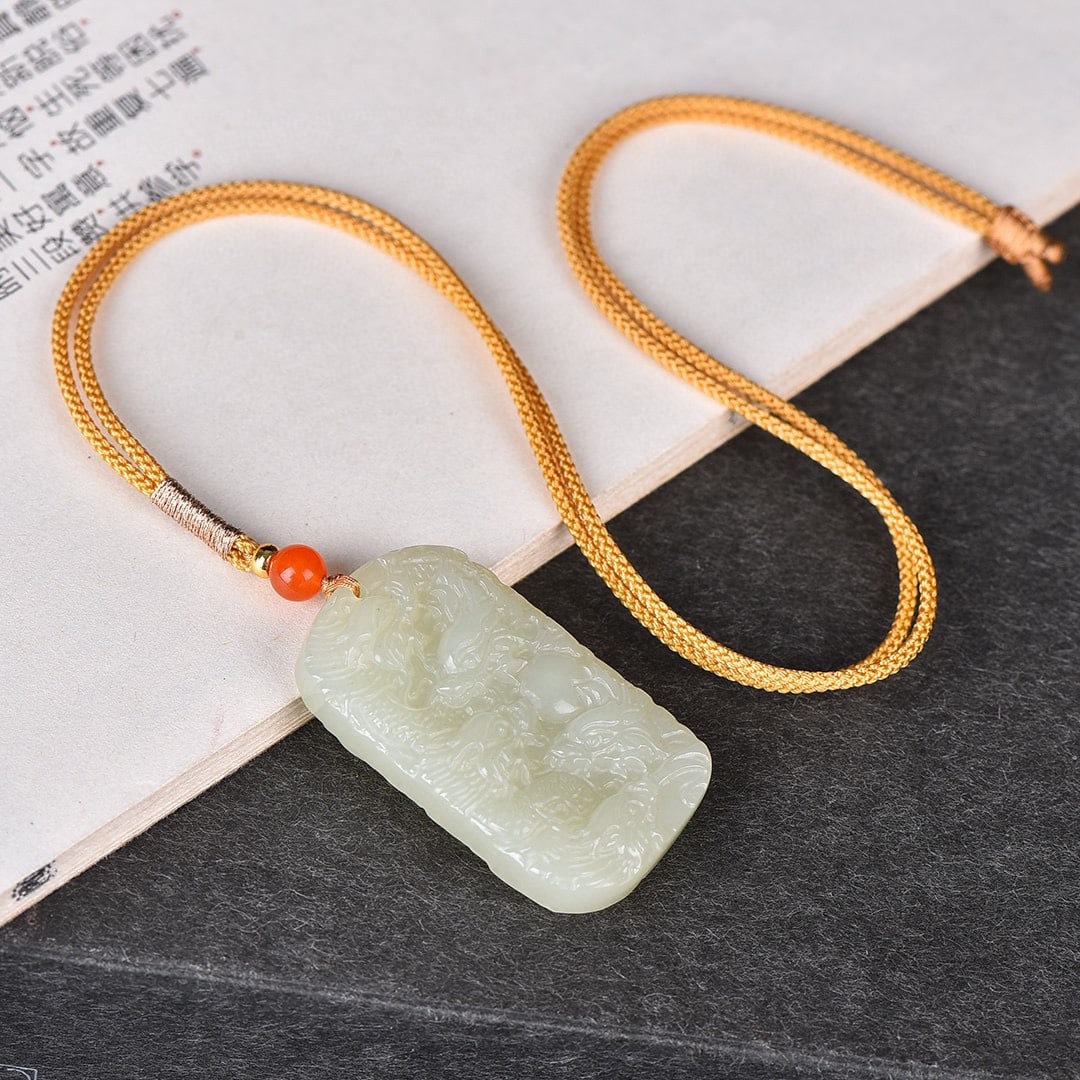 An Exquisite White Jade Dragon Pattern Pendant - 5