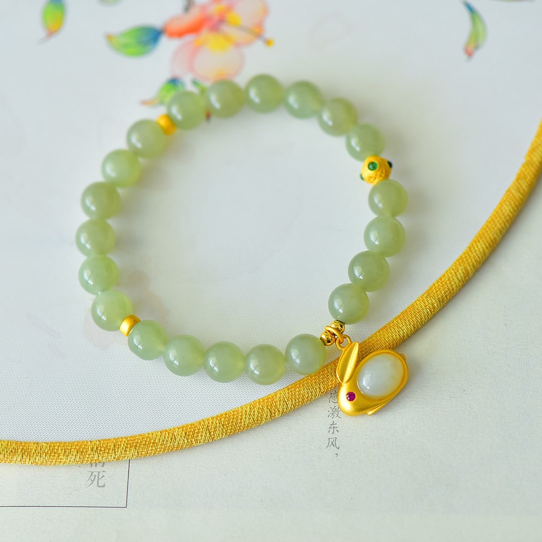 An Exquisite Greenish Jade Bracelets - 2