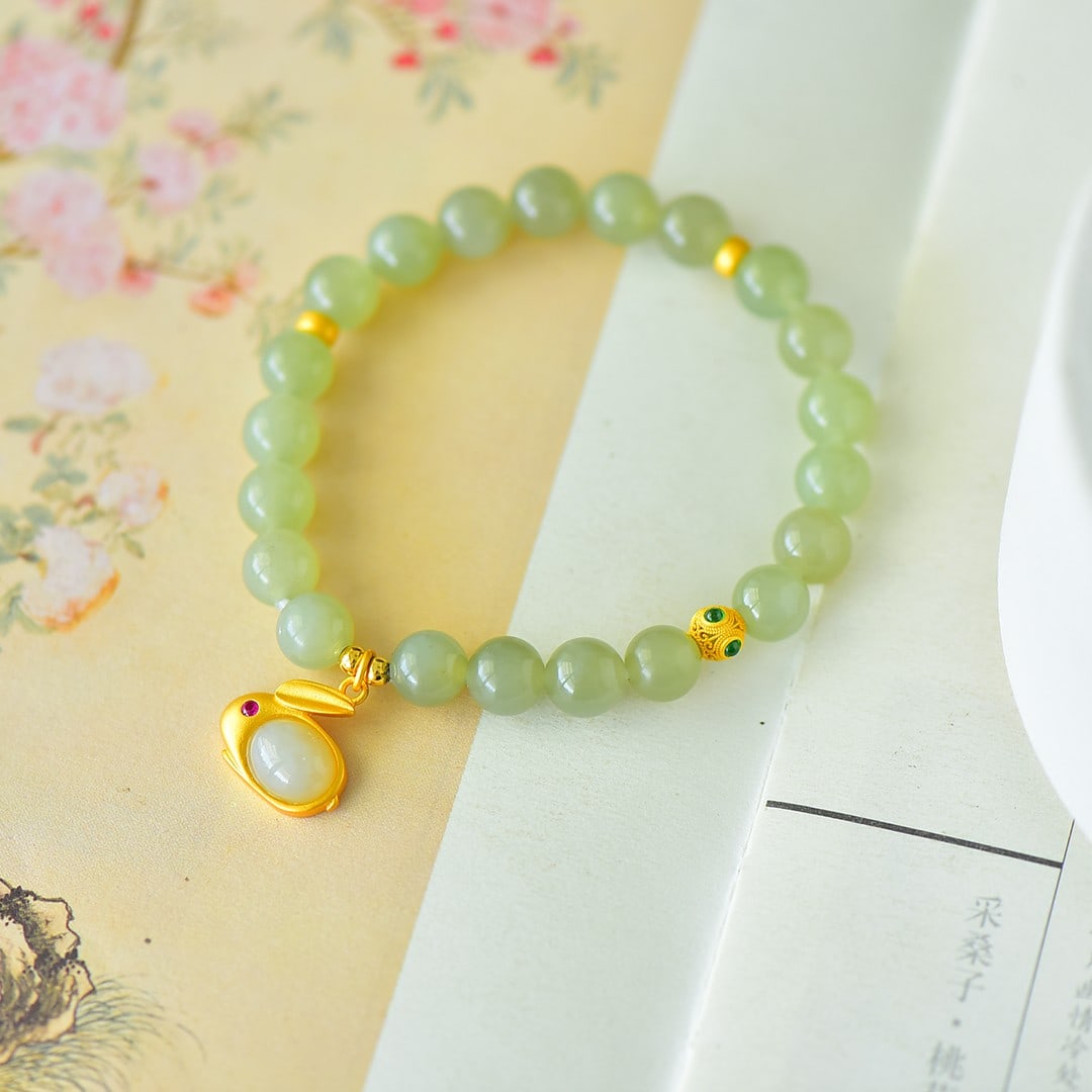 An Exquisite Greenish Jade Bracelets - 3