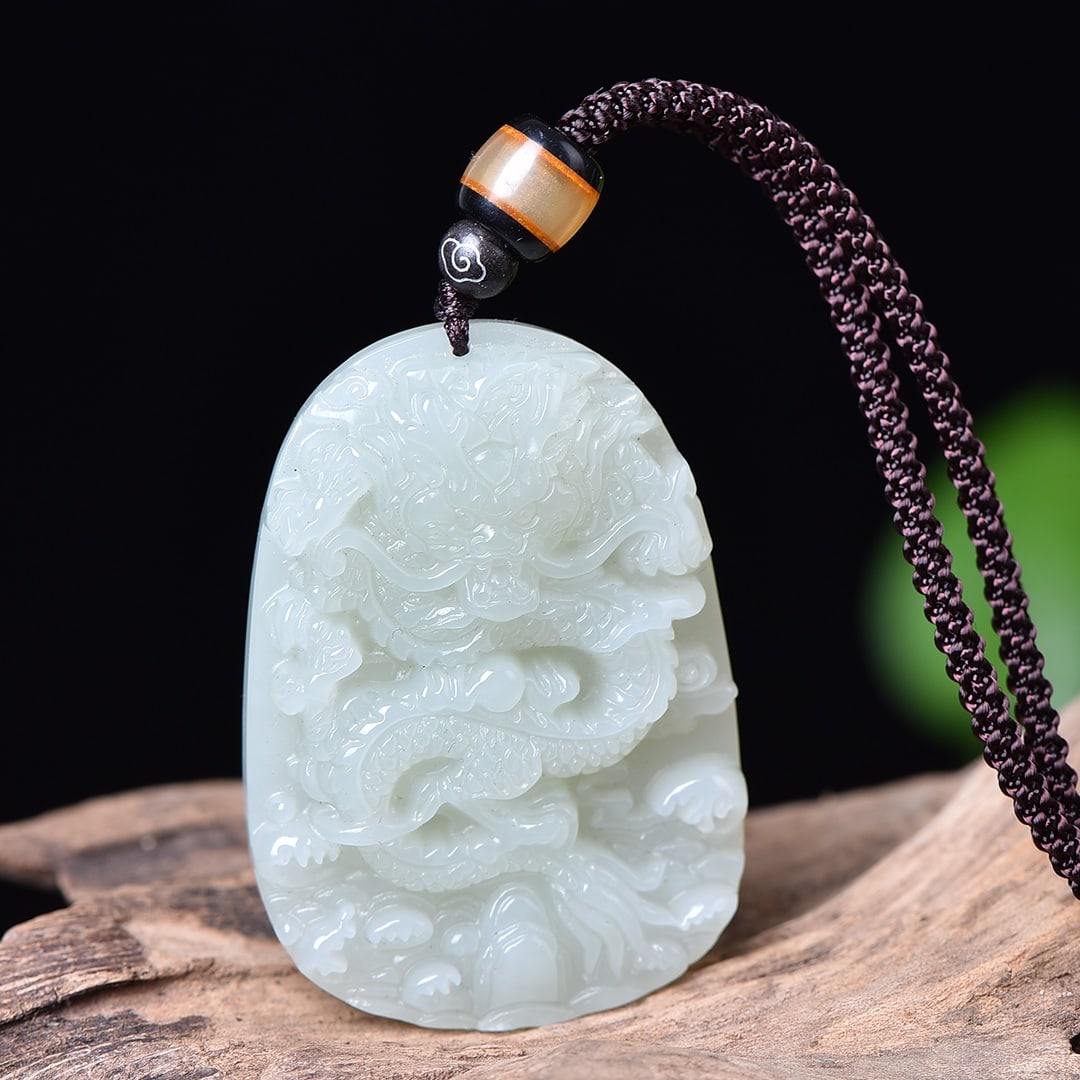 An Exquisite White Jade Dragon Pattern Pendant - 4