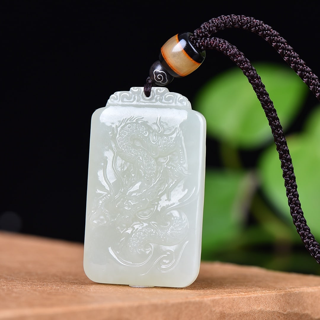 An Exquisite White Jade Dragon Pattern Pendant - 5