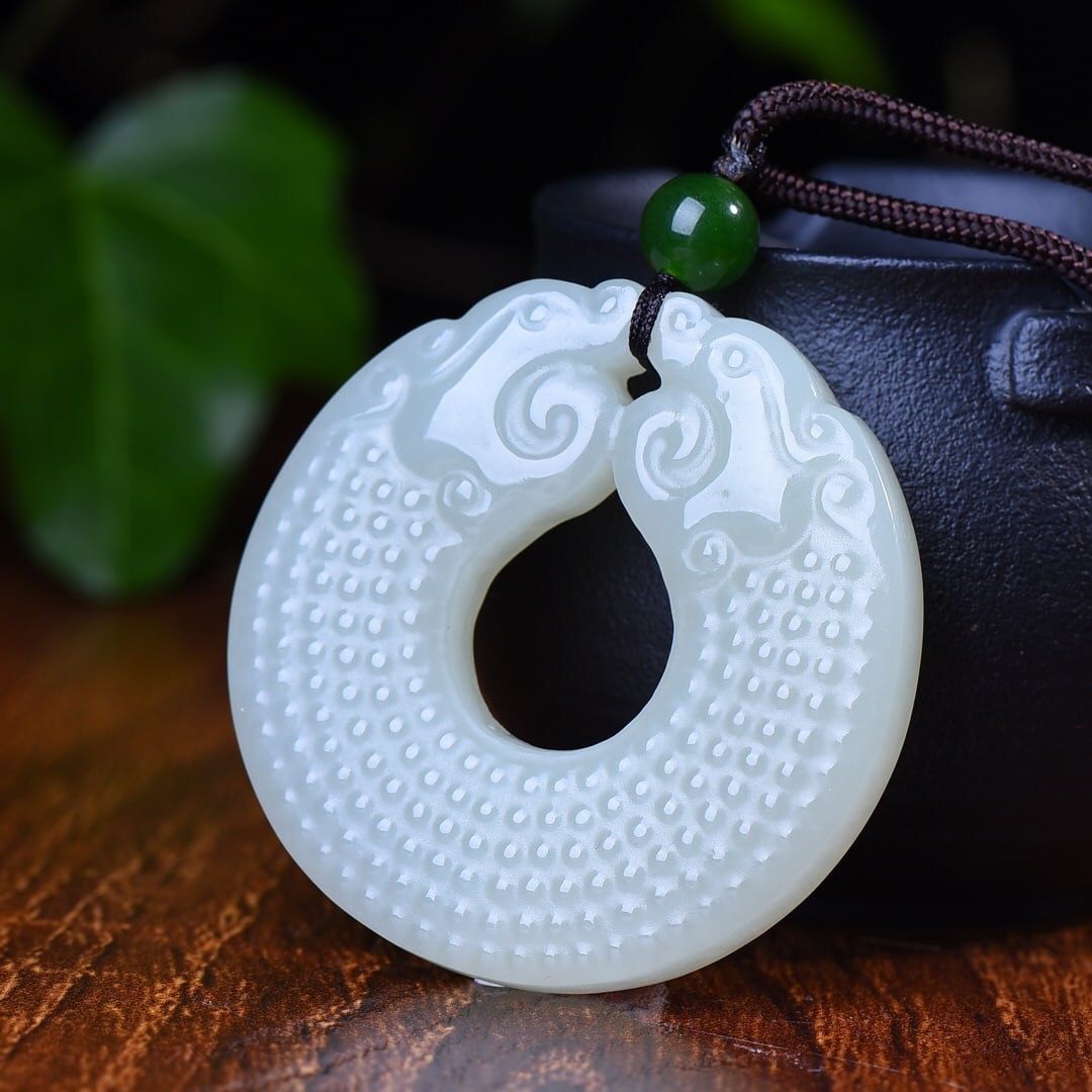 An Exquisite White Jade Dragon Pattern Pendant - 2