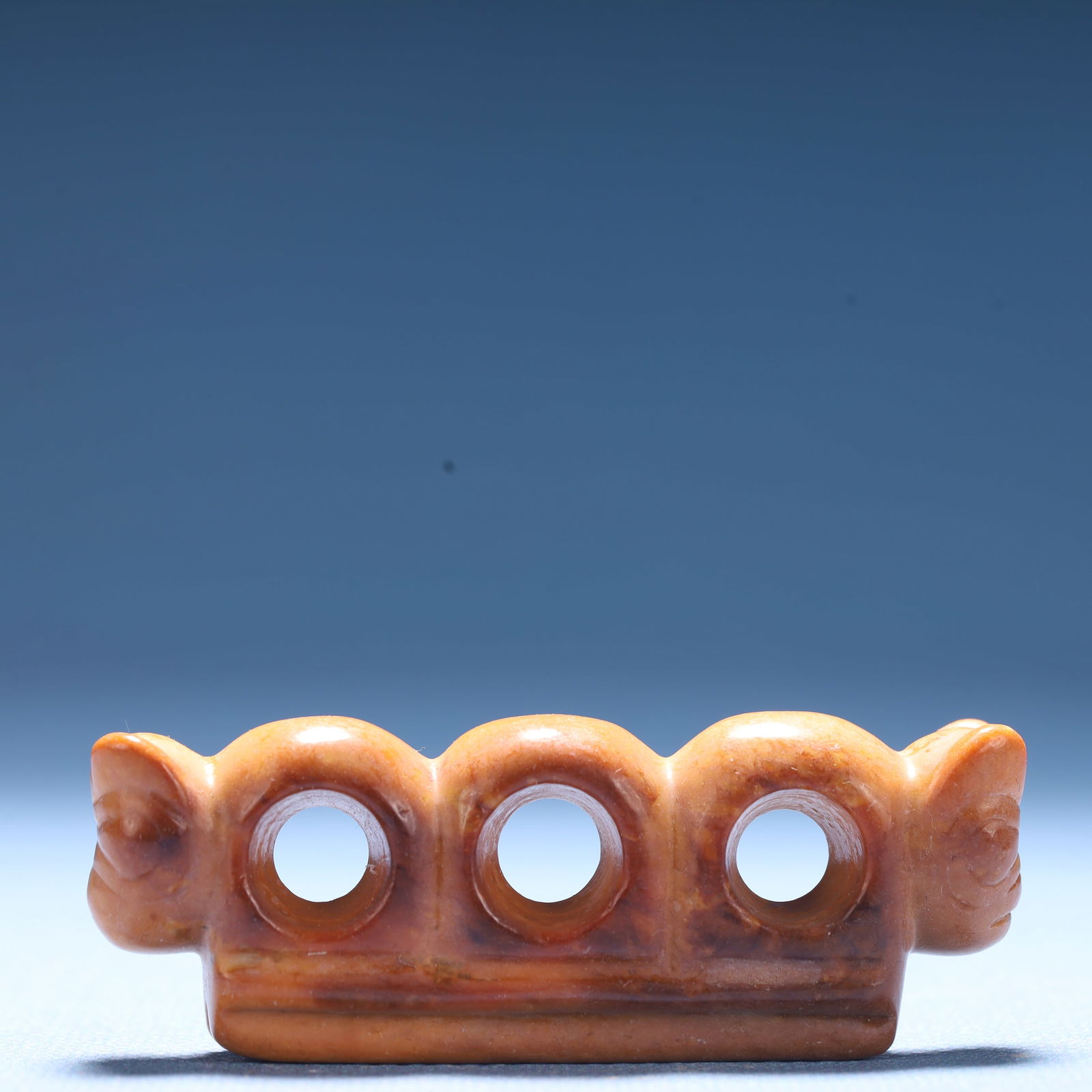 An Archaic Hongshan Culture Yellow Jade Ornament: An Archaic Hongshan Culture Yellow Jade Ornament,Ancient Time,China,Size:2.7inx0.6inx1in,Weight:42.2g 红山文化黄玉摆件,中国新石&