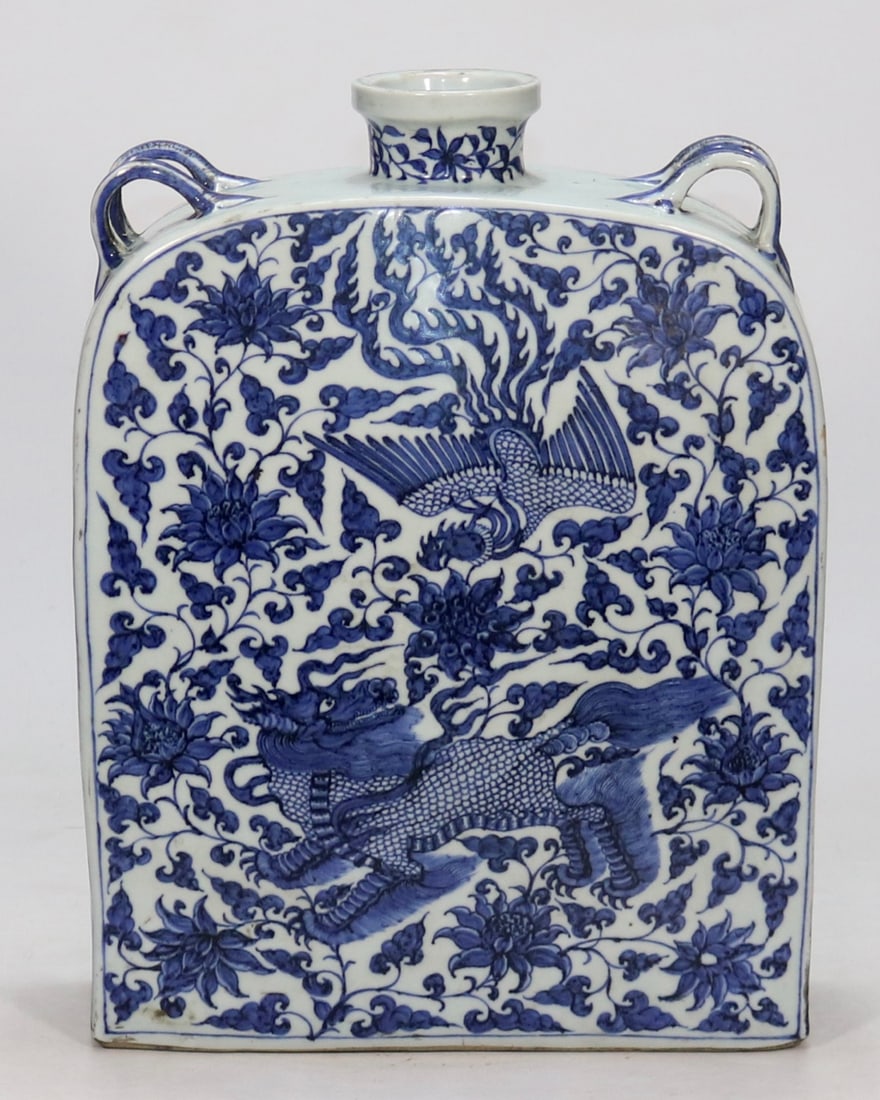 A Exquisite Blue and White Phoenix Pattern Vase - 3