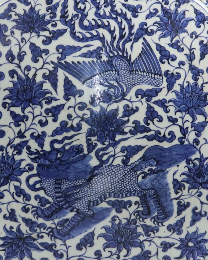 A Exquisite Blue and White Phoenix Pattern Vase - 8