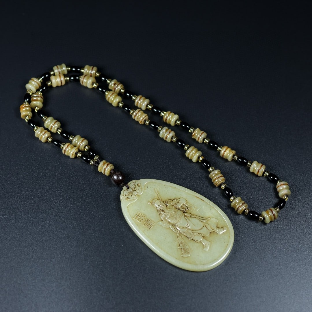 A Exquisite Hotan Jade Figures Pattern Brand - 2