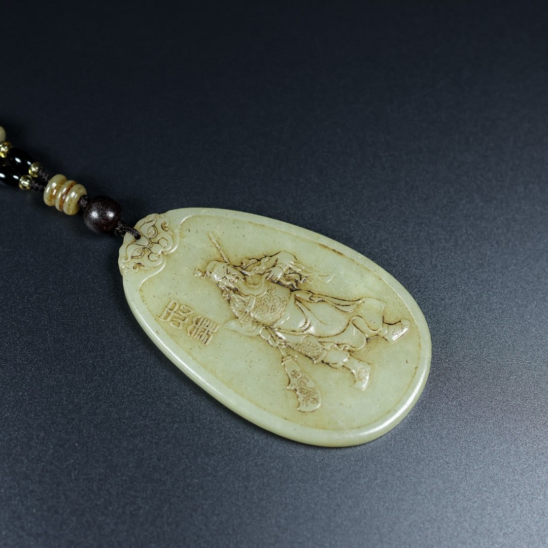 A Exquisite Hotan Jade Figures Pattern Brand - 4