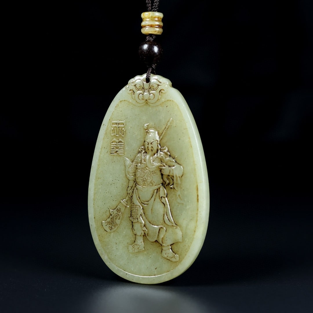A Exquisite Hotan Jade Figures Pattern Brand - 5
