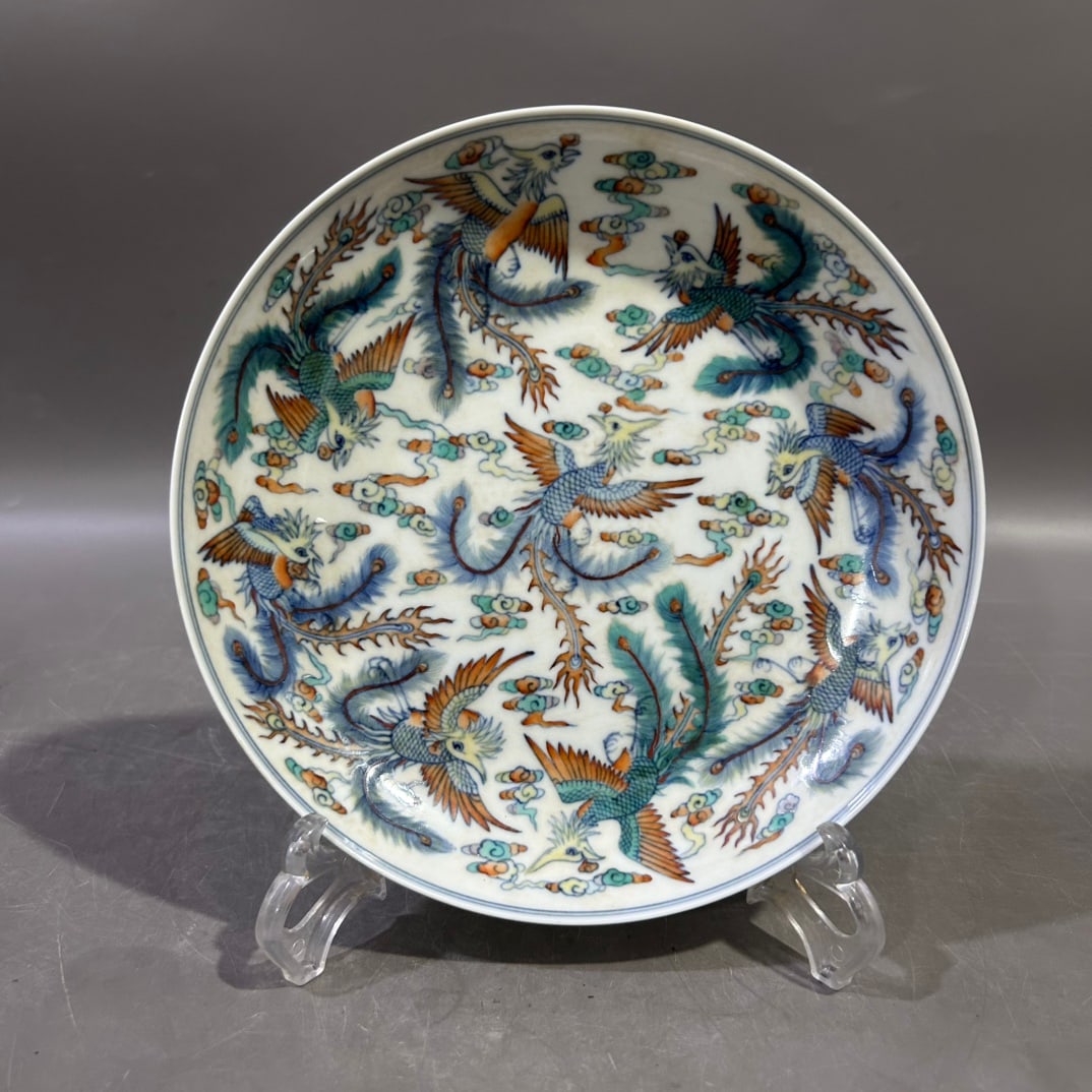 A Exquisite Doucai Phoenix Pattern Plate (1 of 7)
