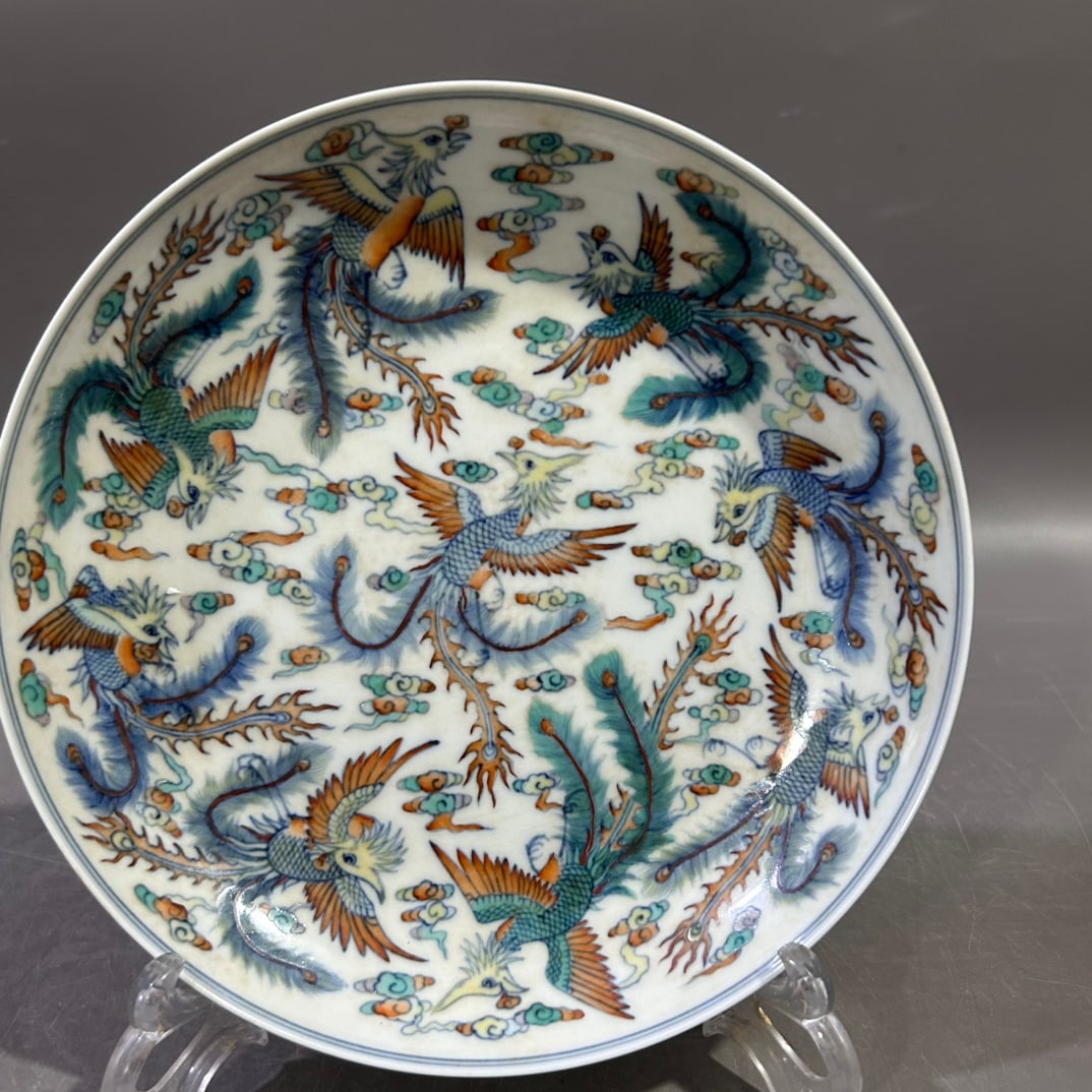 A Exquisite Doucai Phoenix Pattern Plate - 2