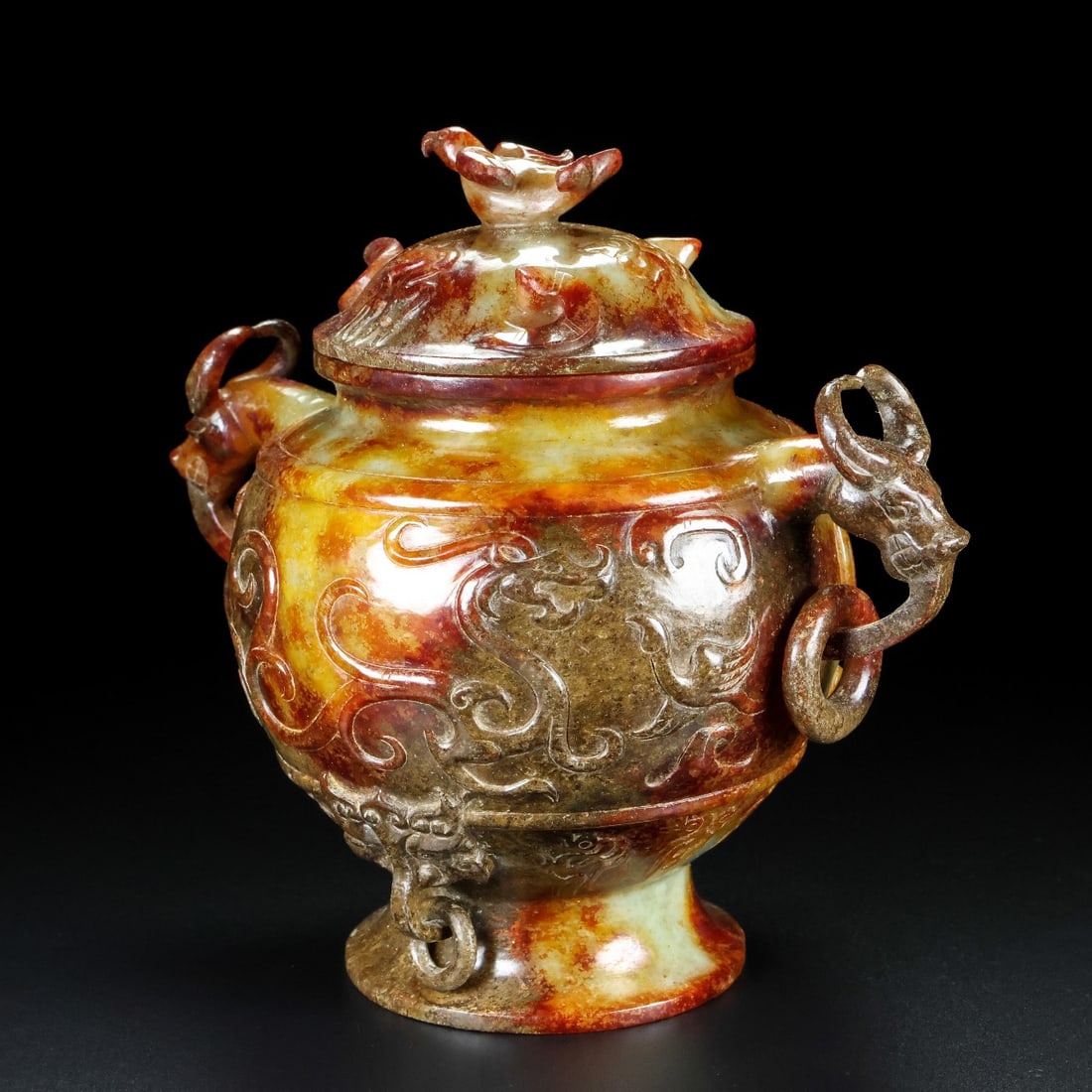 A Exquisite Hotan Jade Dragon Pattern Vase - 6