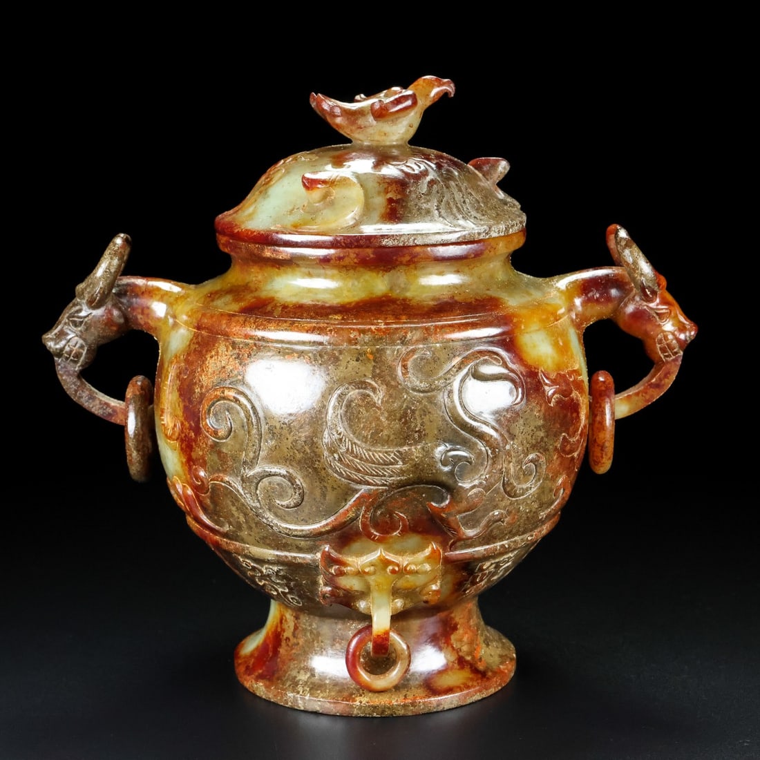 A Exquisite Hotan Jade Dragon Pattern Vase - 7