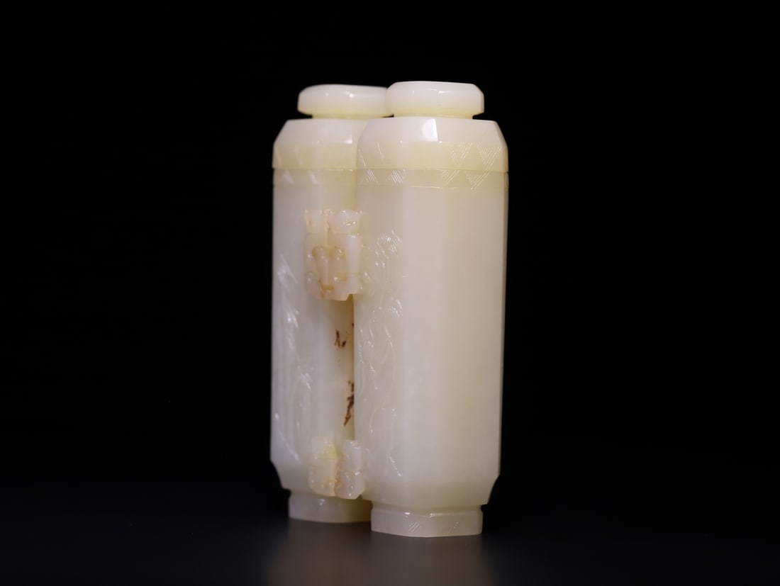 A Exquisite Hotan Jade Lotus Pattern Vase - 2