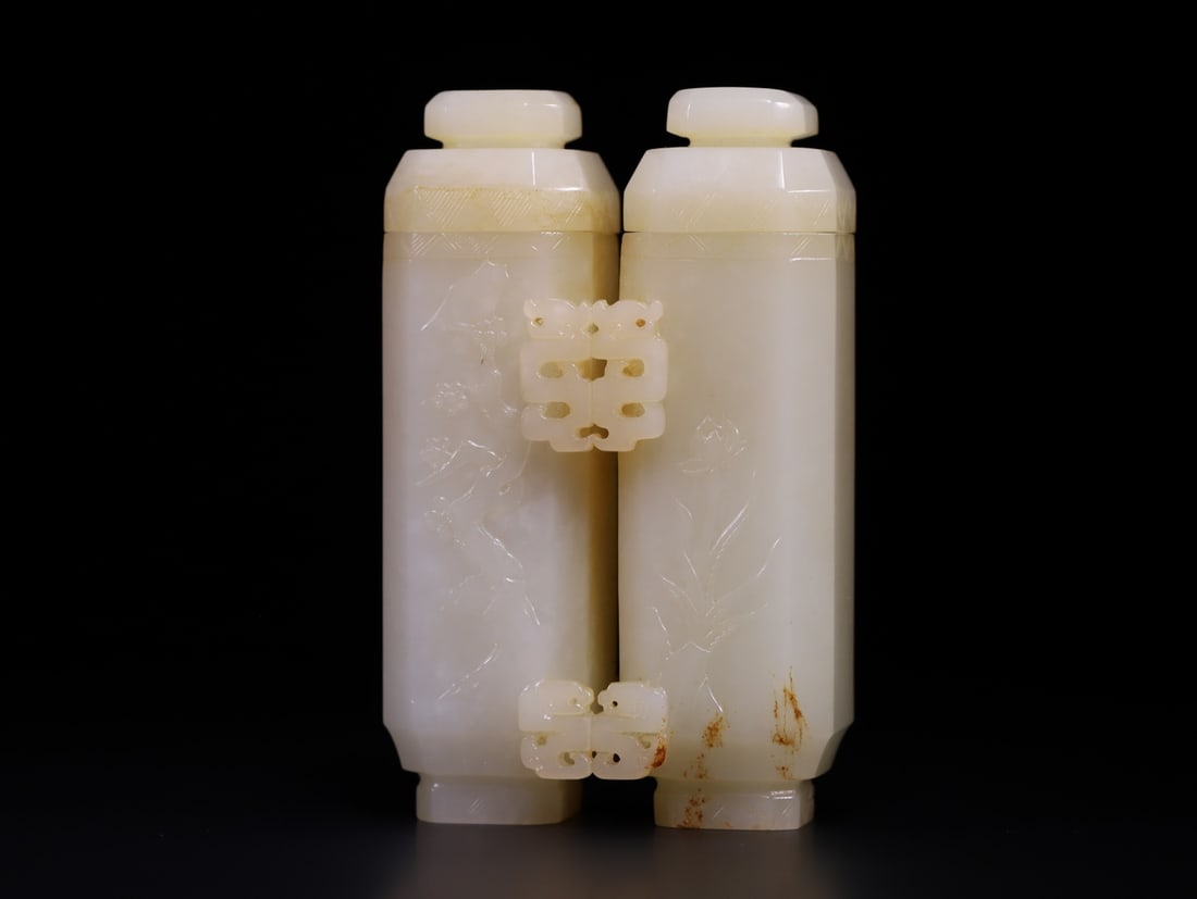 A Exquisite Hotan Jade Lotus Pattern Vase - 3