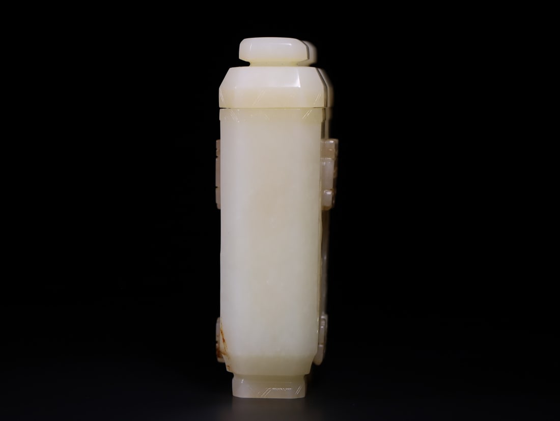 A Exquisite Hotan Jade Lotus Pattern Vase - 4