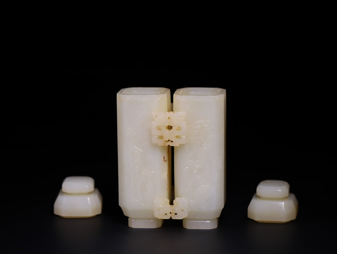 A Exquisite Hotan Jade Lotus Pattern Vase - 5