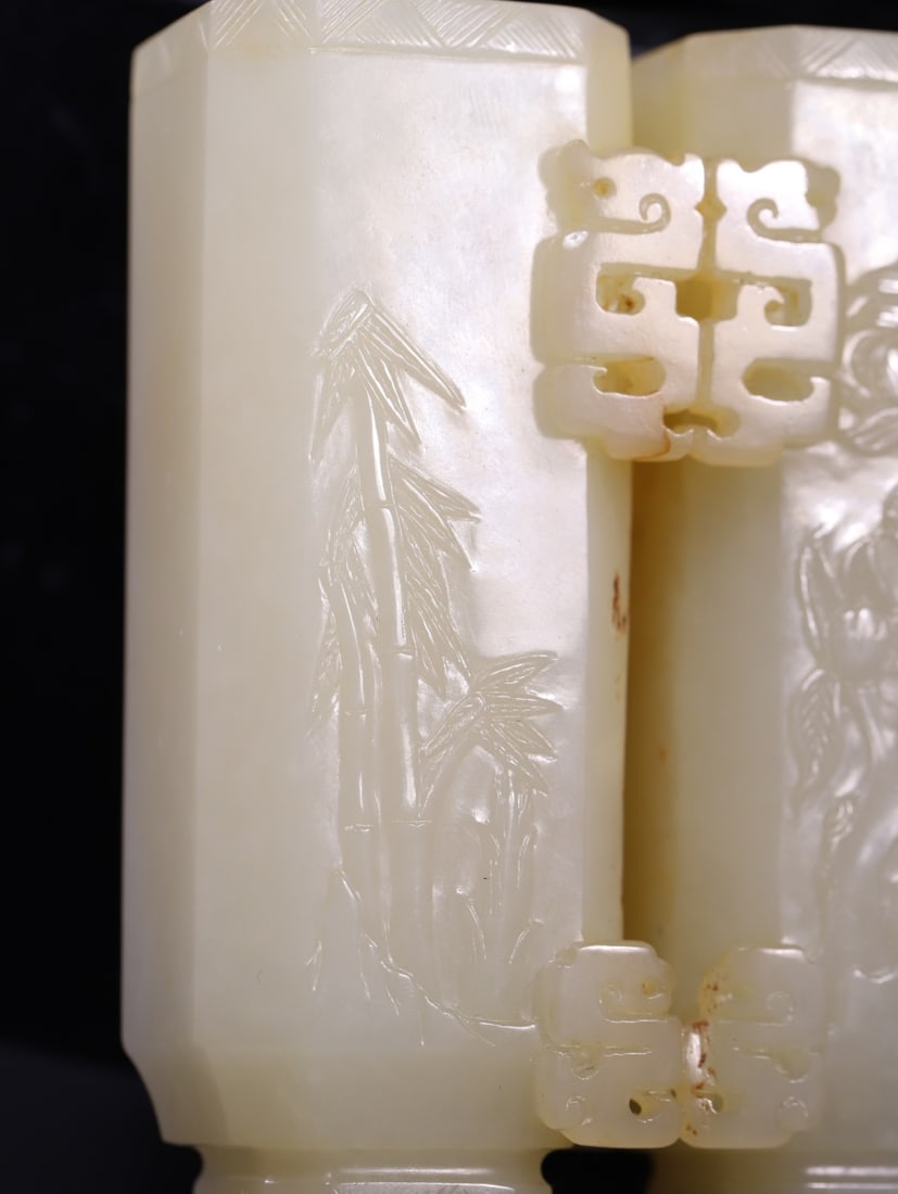 A Exquisite Hotan Jade Lotus Pattern Vase - 7