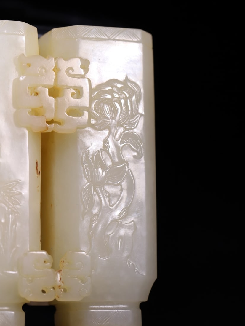 A Exquisite Hotan Jade Lotus Pattern Vase - 8