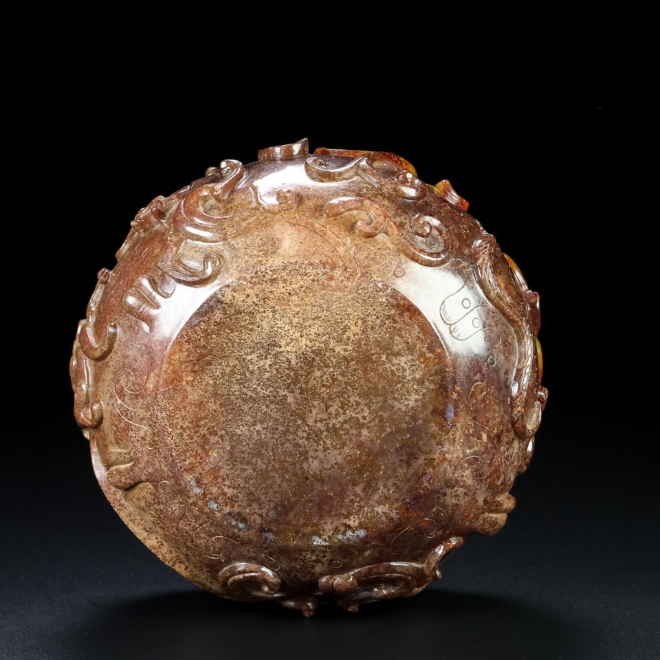 A Exquisite Hetian Jade Dragon Pattern Brush Washer - 2