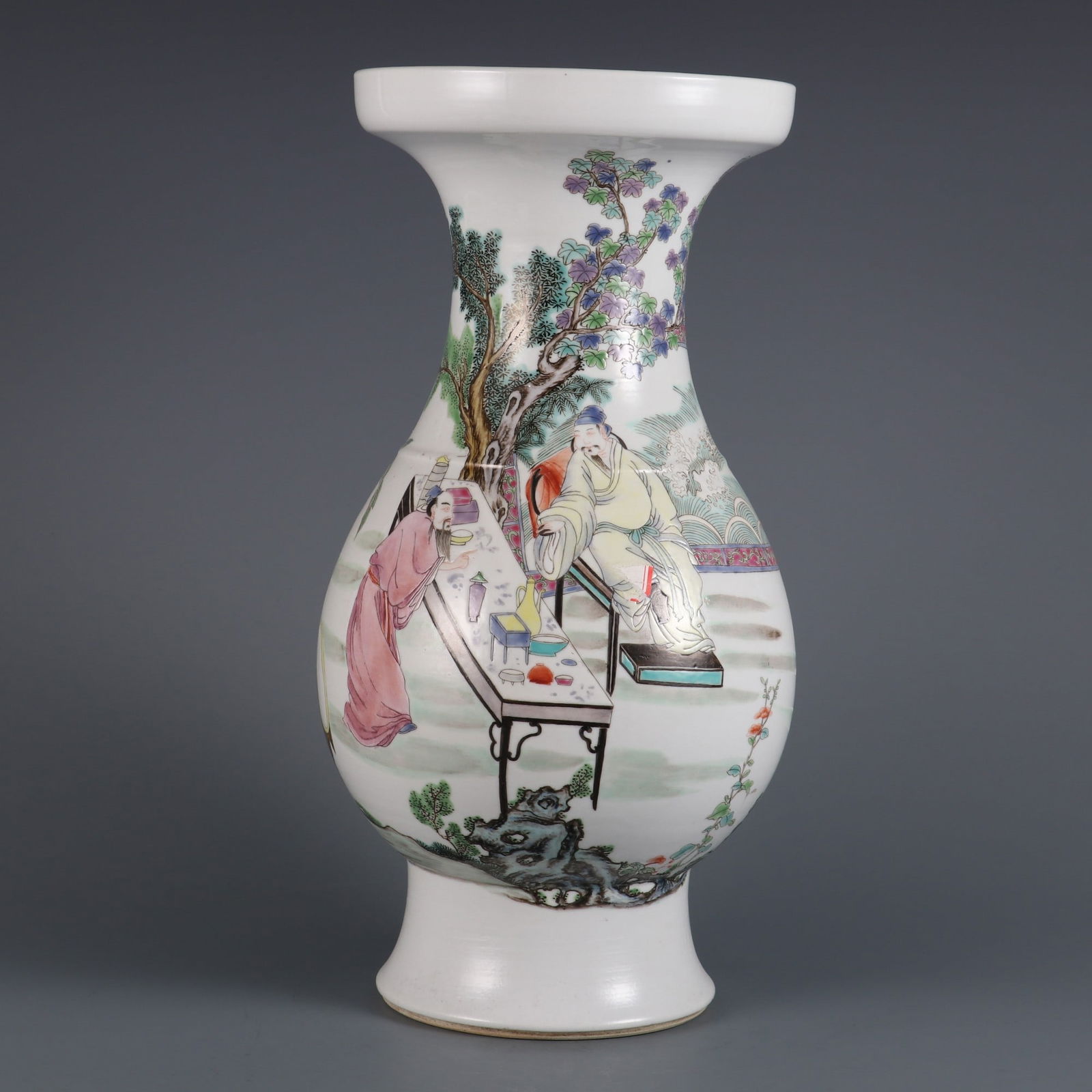 A Rare Famille Rose Figure Story Pattern Vase: A Rare Famille Rose Figure Story Pattern Vase,Qing Dynasty, China,Yongzheng Six-character Mark,Size:13inx6.1in 粉彩人物故事纹瓶,中国清