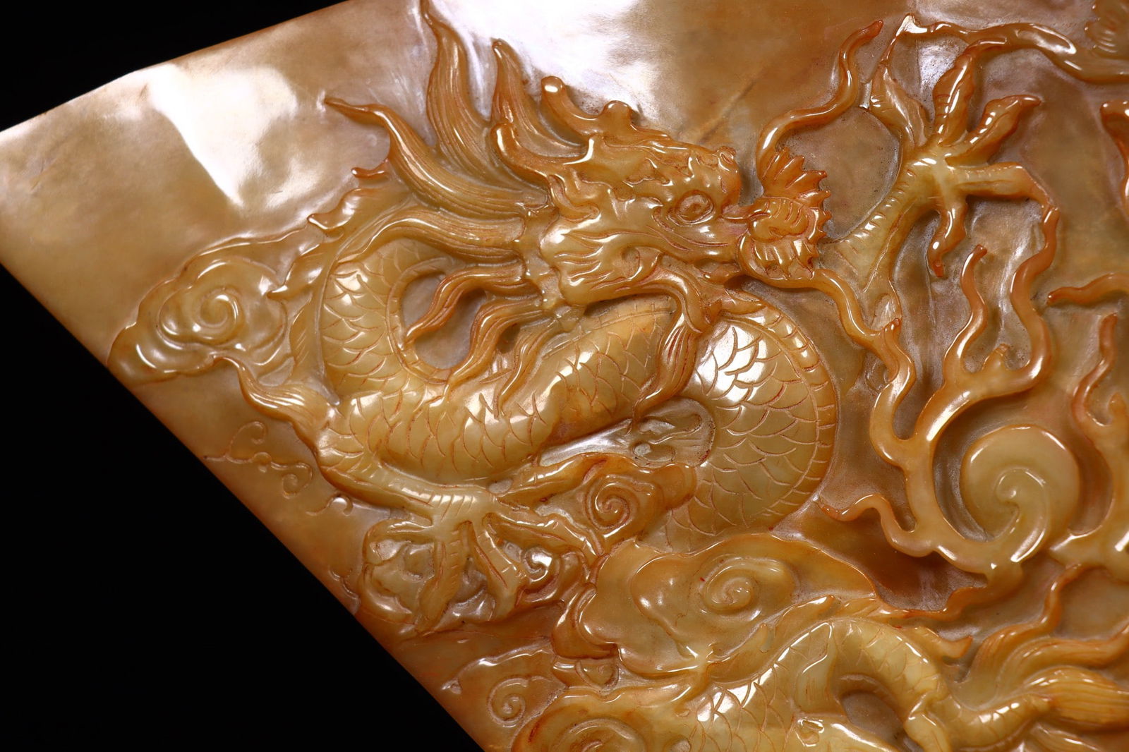 A Exquisite Hetian Jade Dragon Pattern Fan - 7