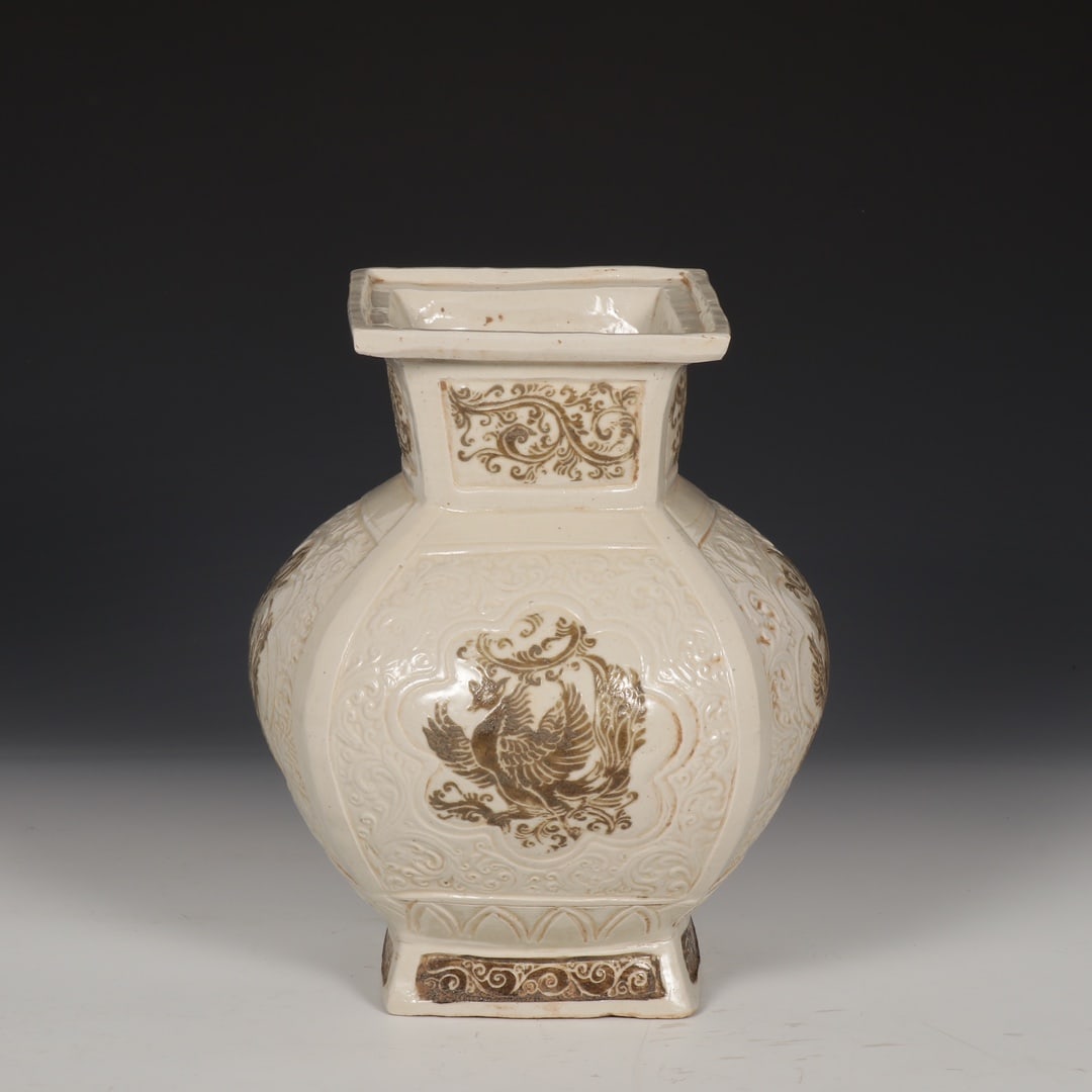 A Exquisite Ding Yao Brown Color Phoenix Pattern Vase (1 of 9)