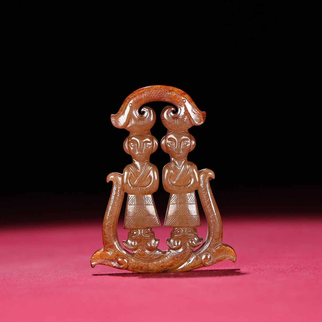 A Exquisite Hetian Jade Human-Shaped Handheld Ornament: A Exquisite Hetian Jade Human-Shaped Handheld Ornament,Han Dynasty, China,Size:2.5inx1.9inx0.2in,Weight:26g 