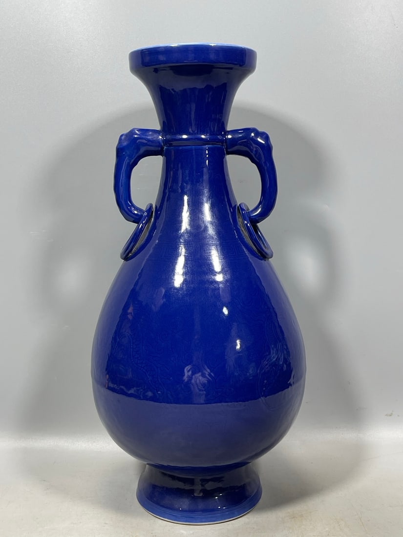 Ji Blue Glazed Dragon Pattern Vase - 3