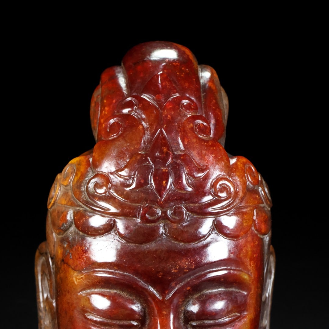 A Exquisite Hetian Jade Buddha Head - 3