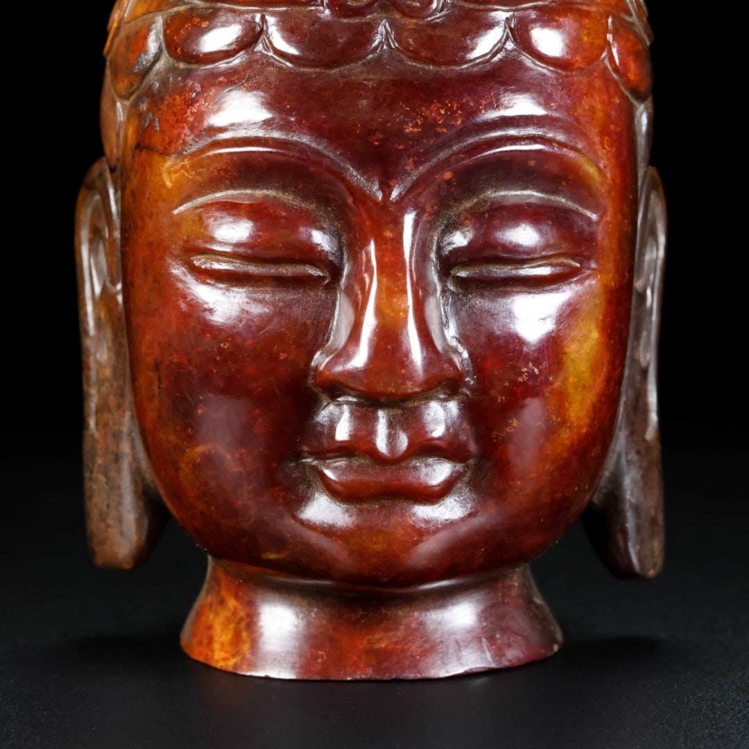 A Exquisite Hetian Jade Buddha Head - 4