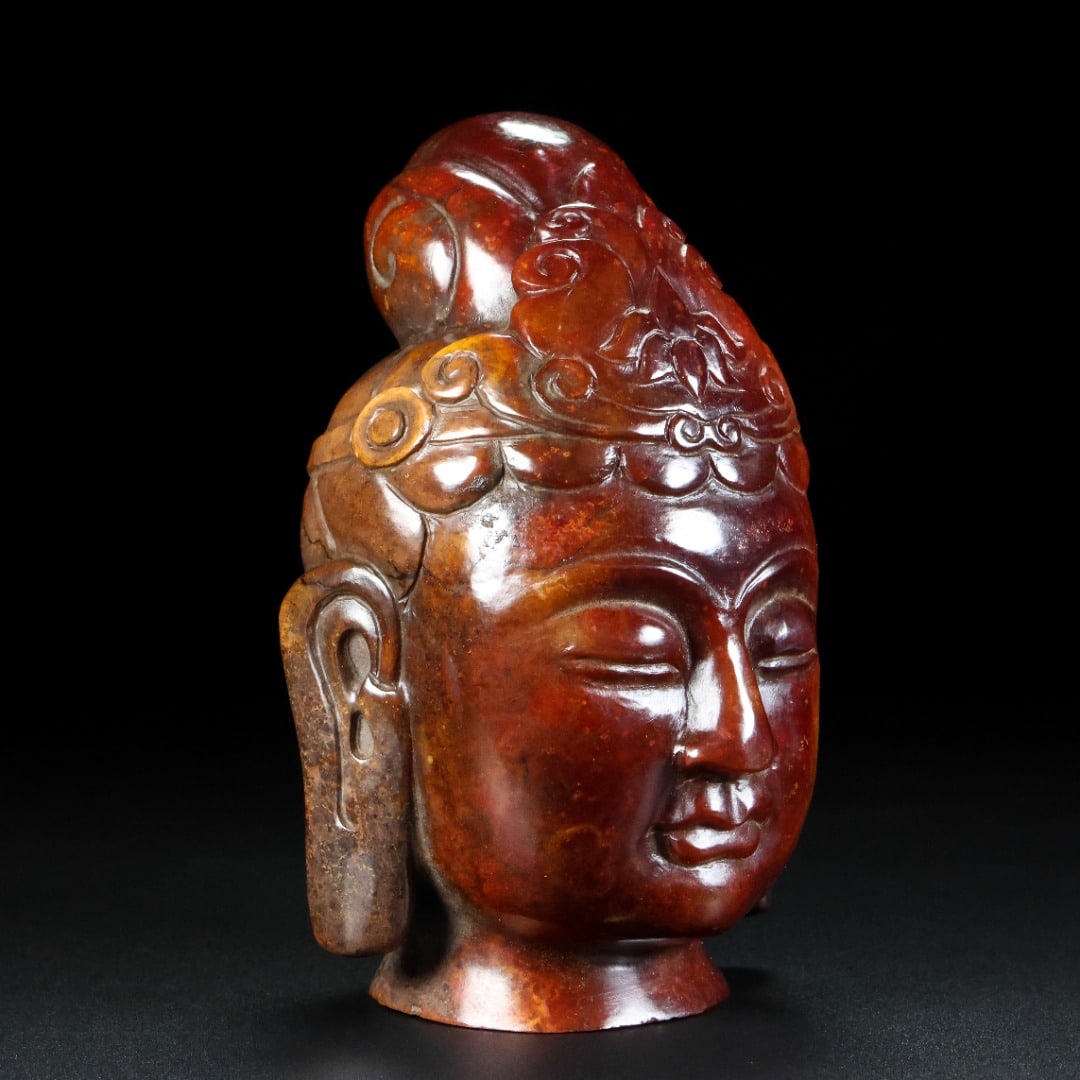 A Exquisite Hetian Jade Buddha Head - 5