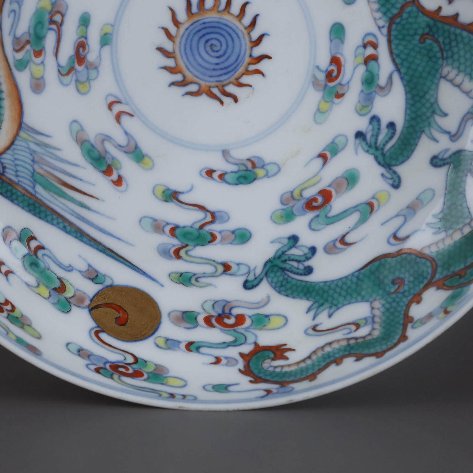 A Exquisite Doucai Dragon and Phoenix Pattern Plate - 6