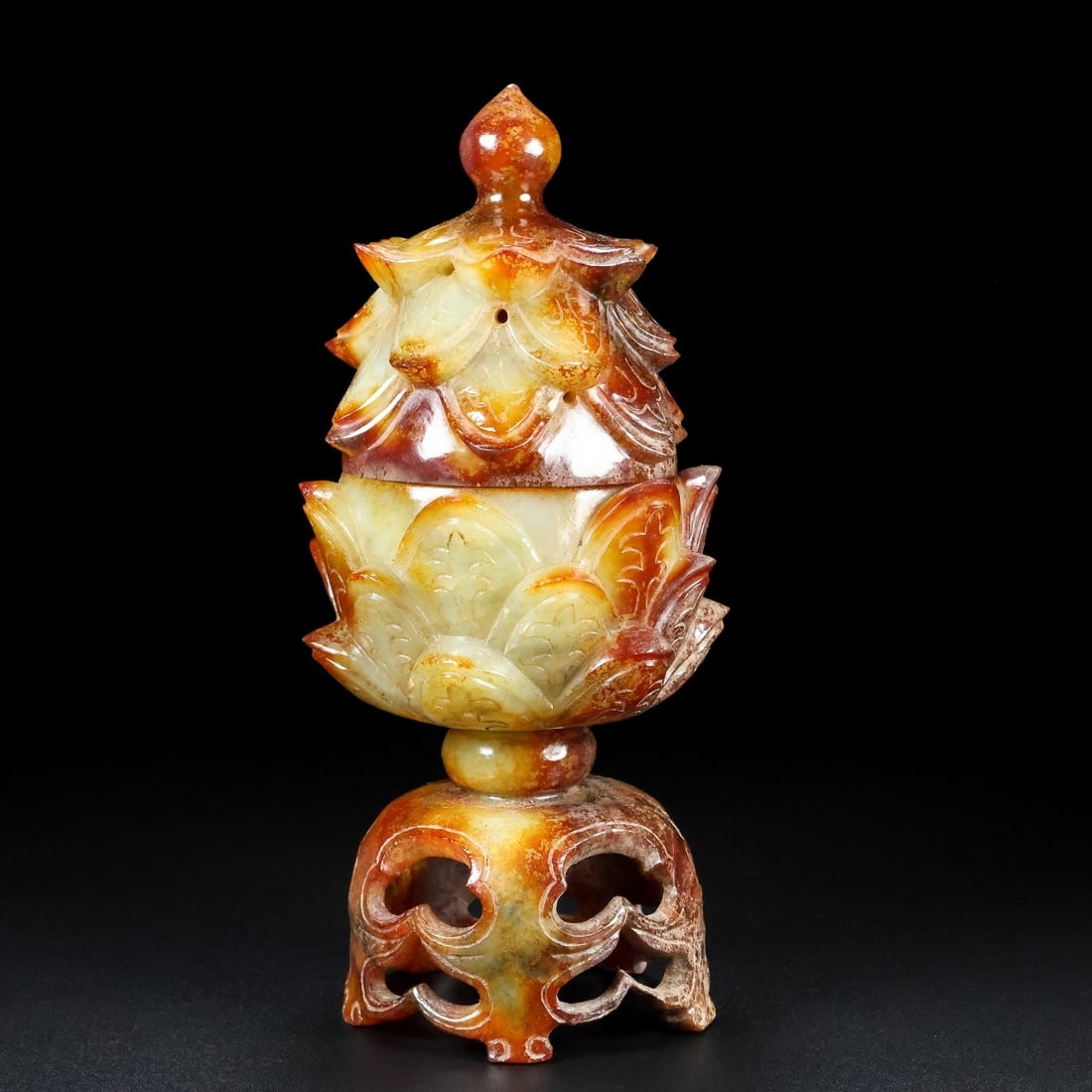 A Exquisite Hotan Jade Lotus Censer (1 of 9)