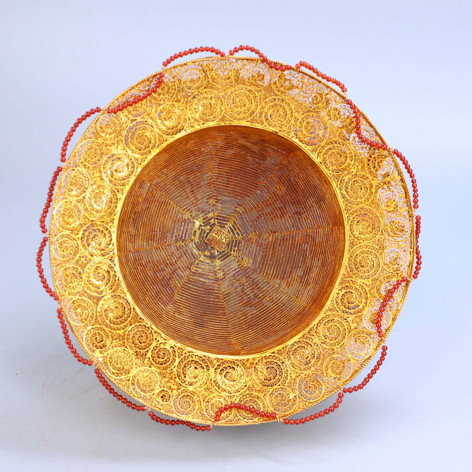 A Exquisite Cloisonne Multi-Gem Inlaid Jade Hat - 6