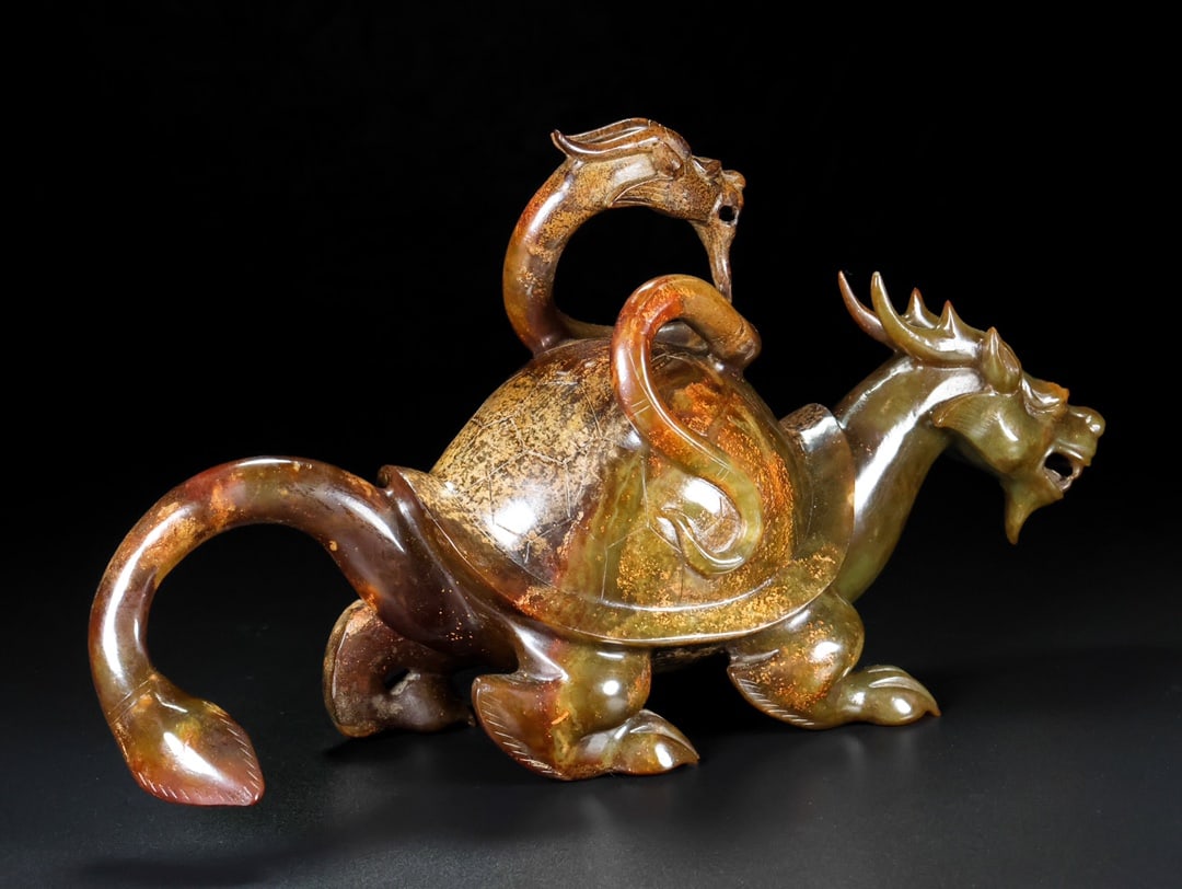 A Rare Hetian Jade Dragon Turtle - 3