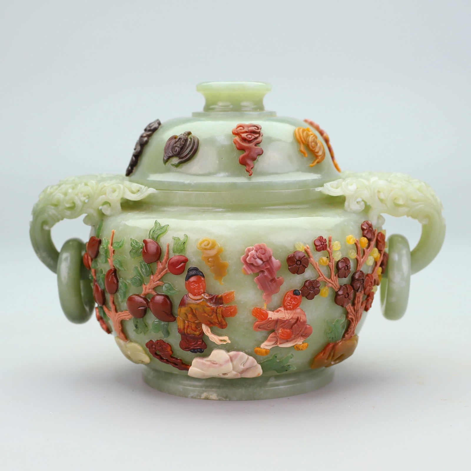 A Exquisite Hetian Jade Human Pattern Double-Ears Ewer (1 of 9)