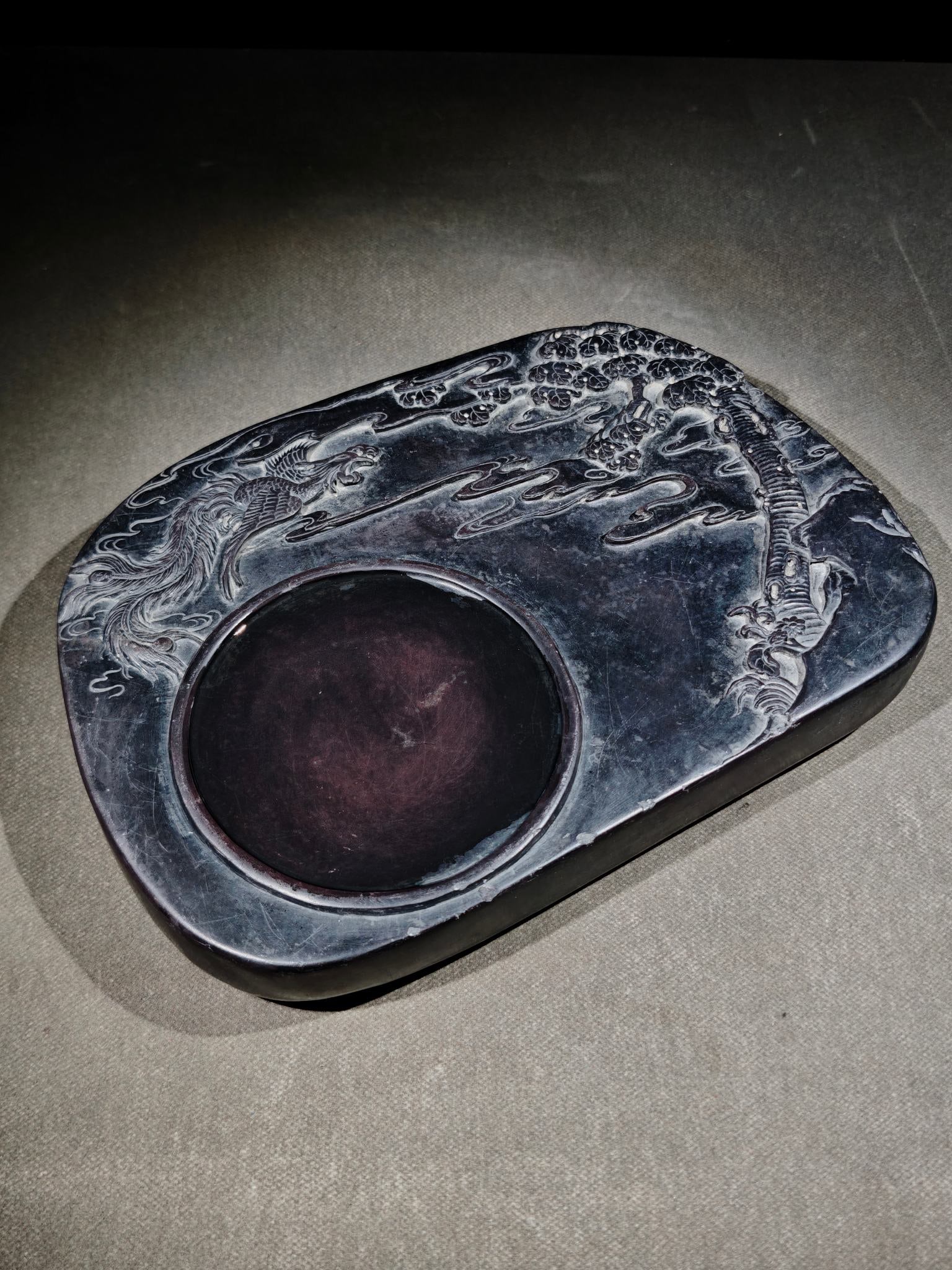 A Exquisite Landscape and Phoenix Pattern Inkstone - 5