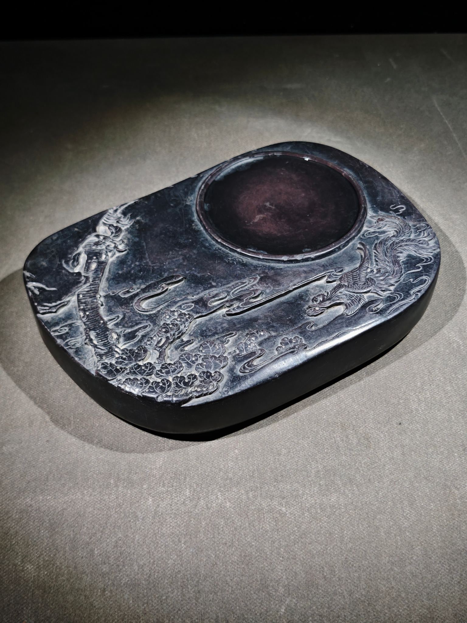 A Exquisite Landscape and Phoenix Pattern Inkstone - 7
