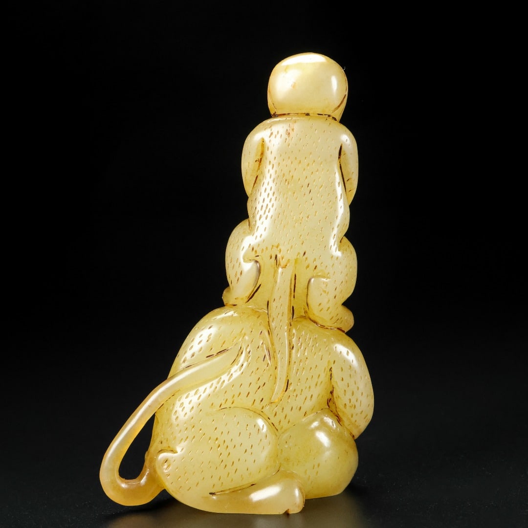 A Exquisite Hetian Jade Monkey Ornament - 6