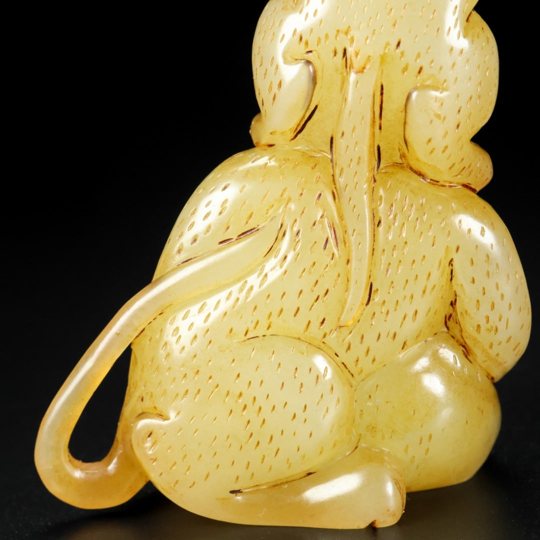 A Exquisite Hetian Jade Monkey Ornament - 8