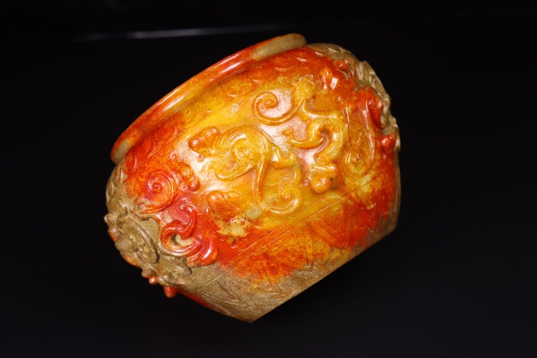 A Exquisite Hotan Jade Dragon Pattern Jar - 7