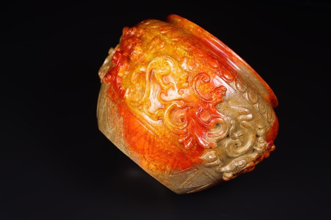 A Exquisite Hotan Jade Dragon Pattern Jar - 8