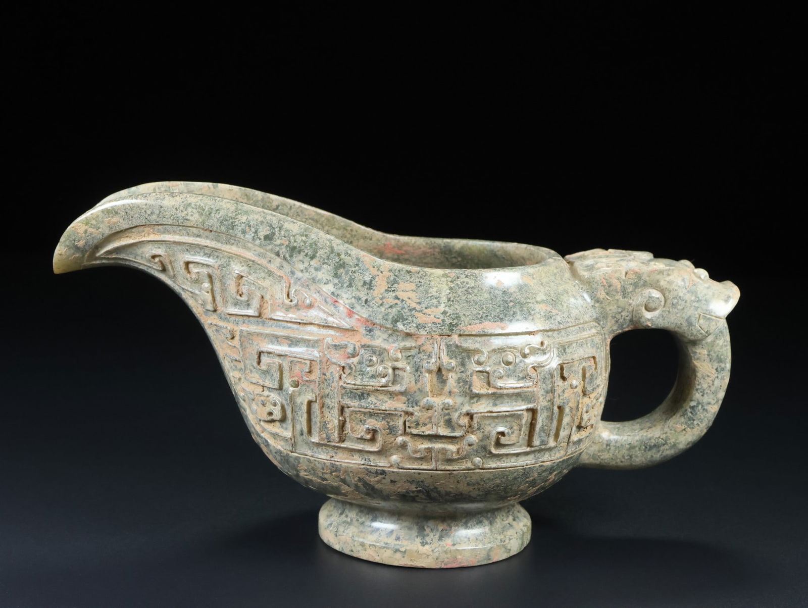 A Exquisite Hotan Jade Cup: A Exquisite Hotan Jade Cup,Han Dynasty,China,Size:7.9inx3.9inx4.3in,Weight:610g 和田玉杯,中国汉代