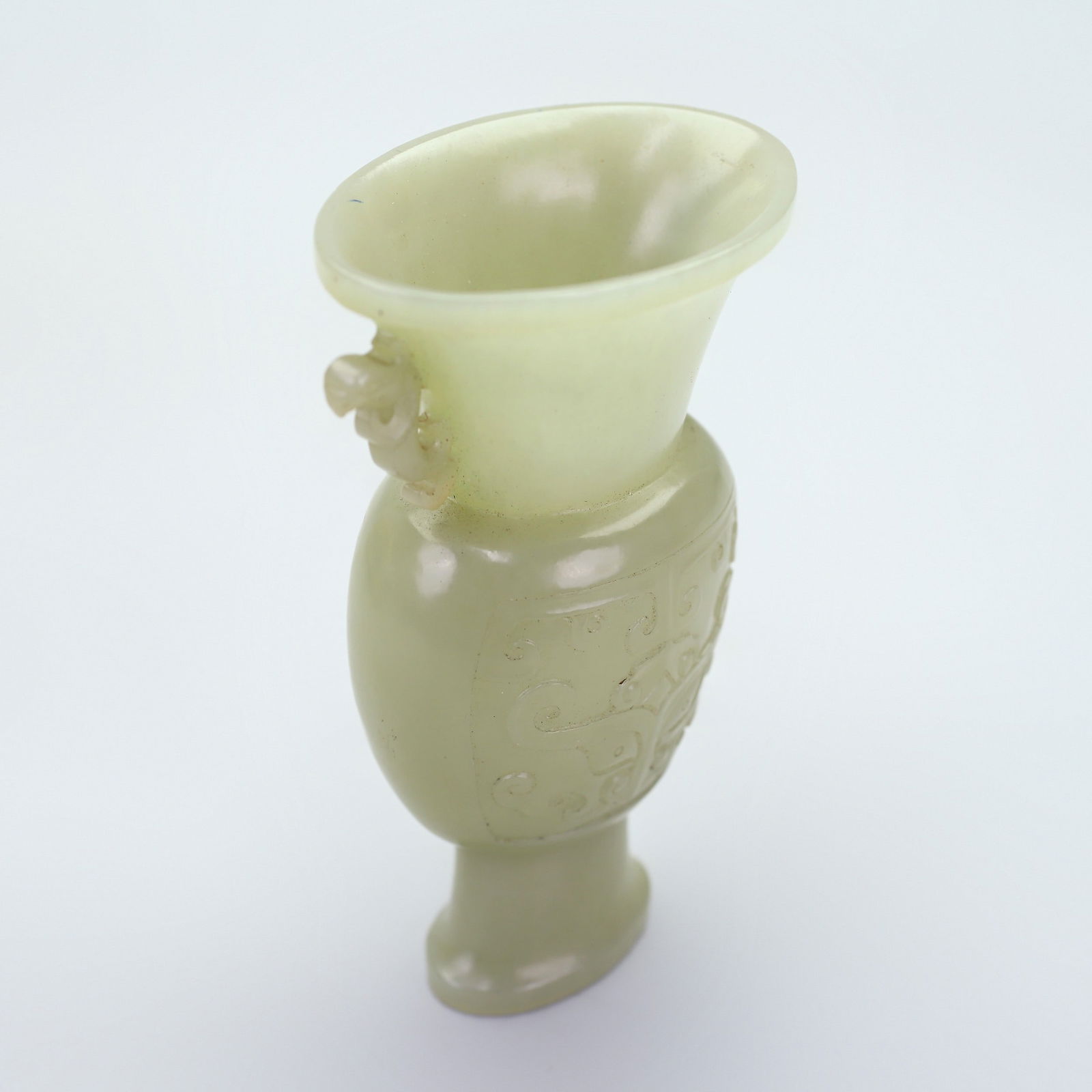 A Exquisite Hetian Jade Beast-Face Pattern Vase - 6