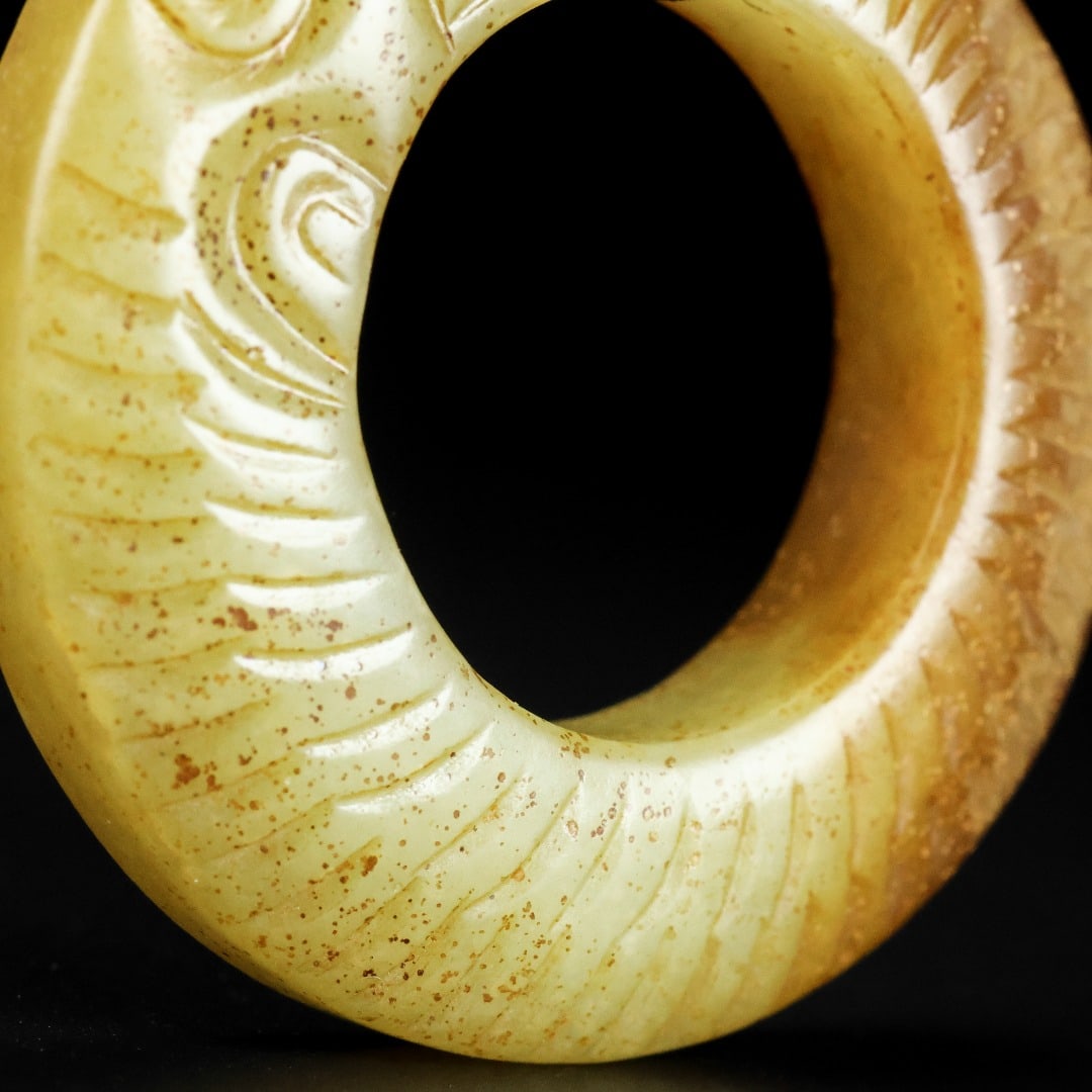 A Exquisite Hetian Jade Dragon Pattern Accessory - 9