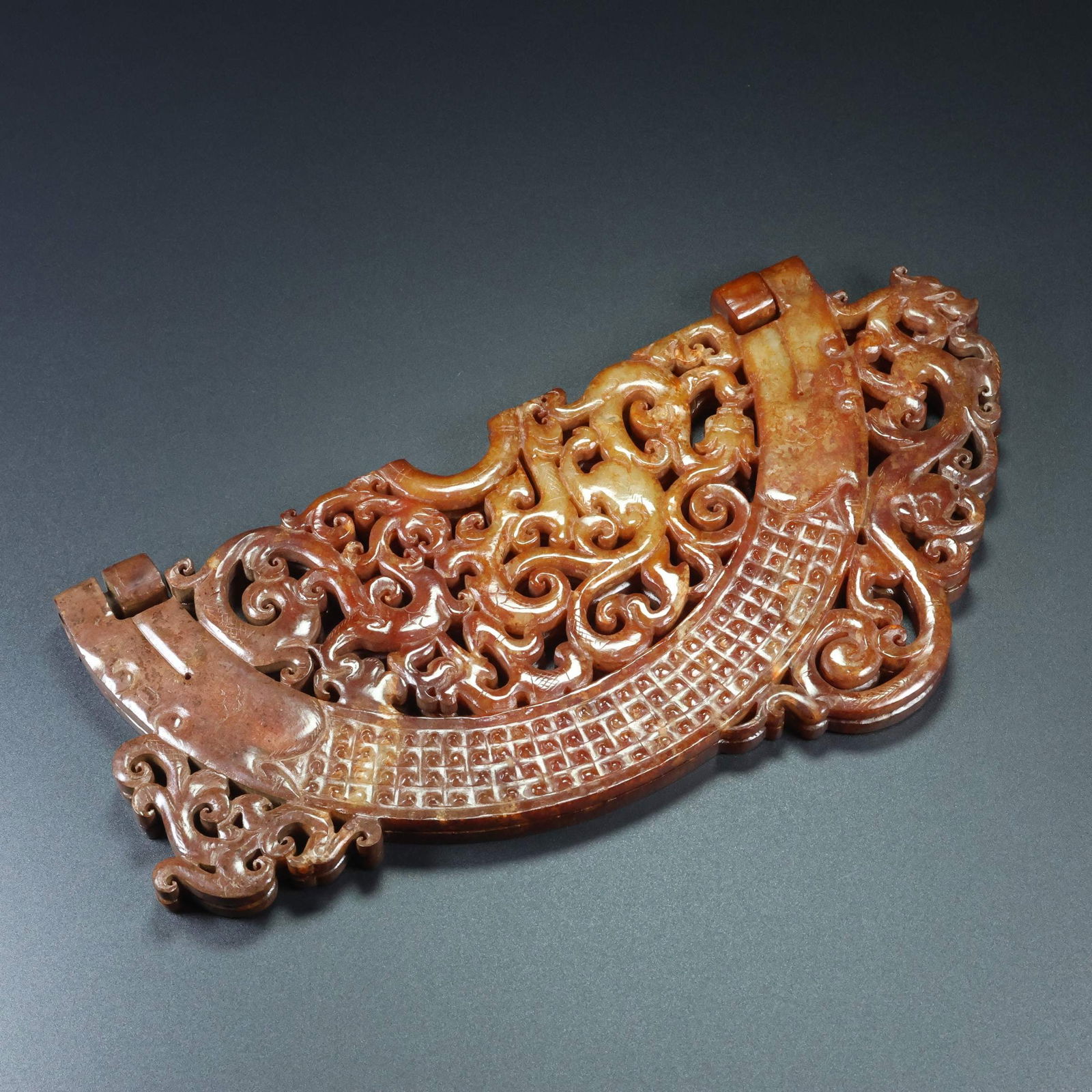 A Exquisite Hotan Jade Dragon Pattern Jade Bi - 2