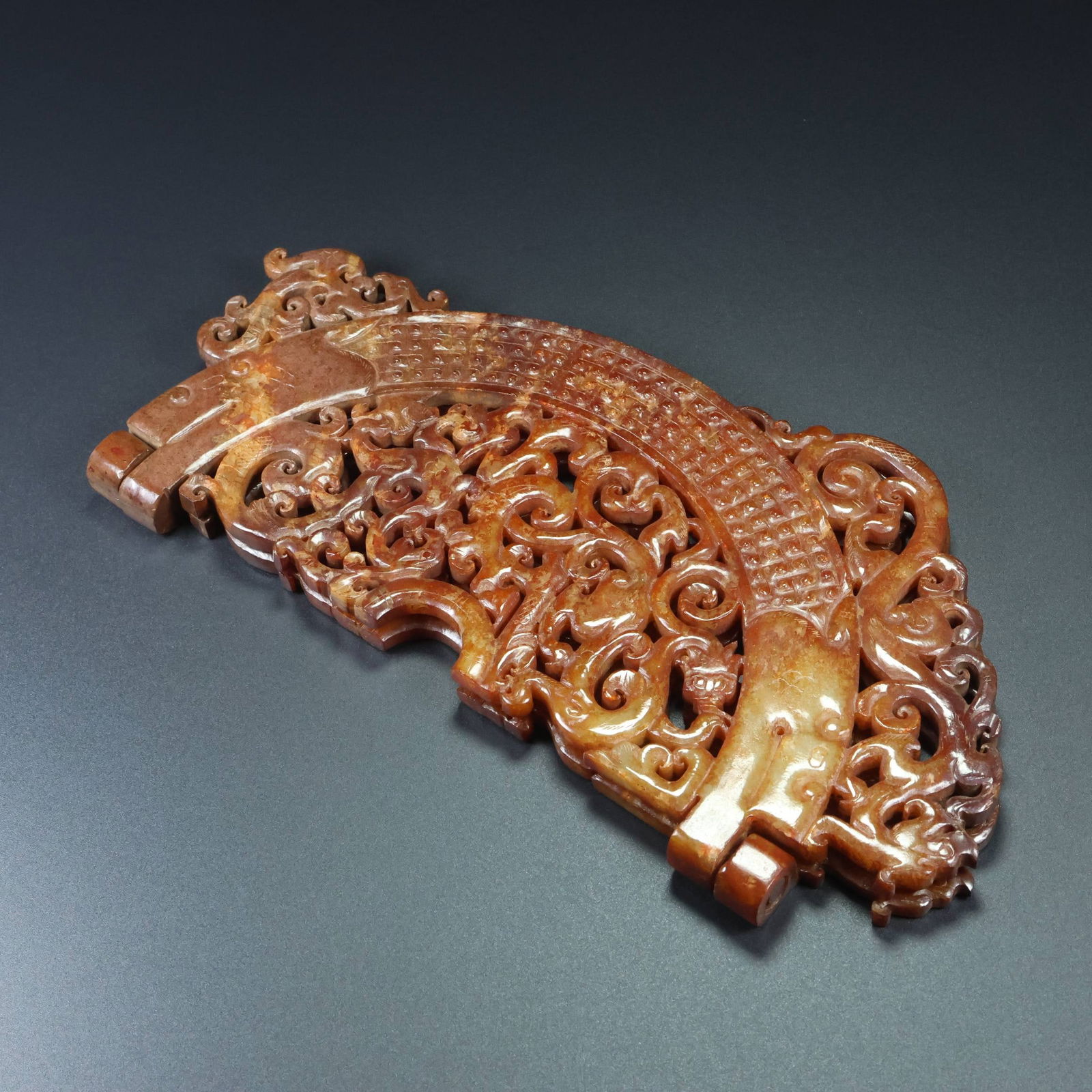 A Exquisite Hotan Jade Dragon Pattern Jade Bi - 8