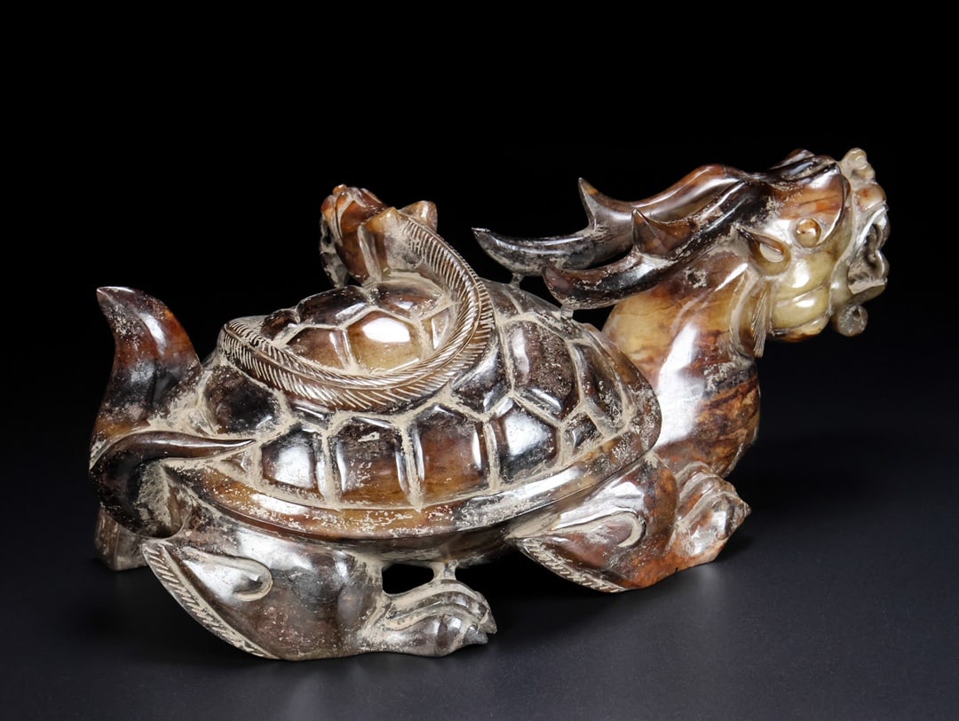 A Rare Hetian Jade Dragon Turtle - 5